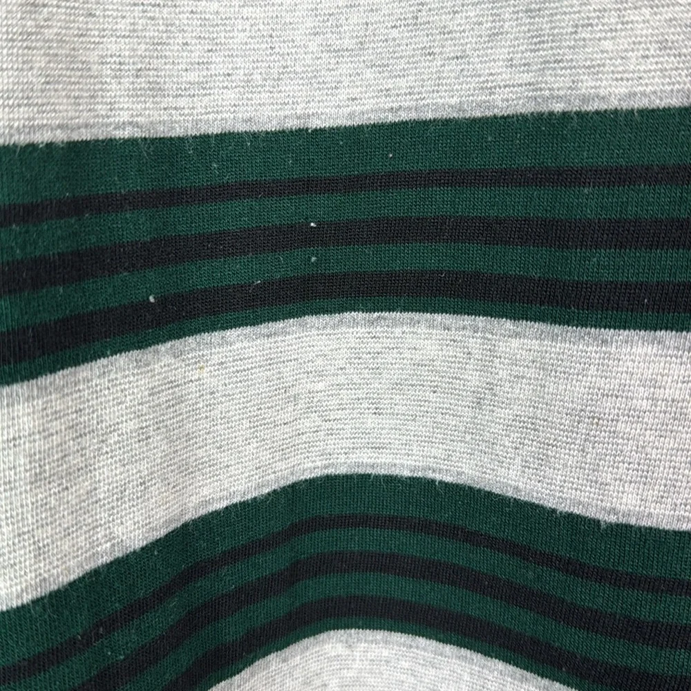 Vintage Nike Green Gray Black Striped Long Sleeve Polo Rugby Shirt XL 90s